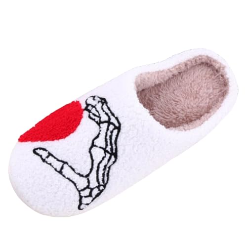 Damen-Slipper, Halloween, lustig, weich, bequem, für den Herbst, rutschfest, bequem, für den Innenbereich, Weiß A., 42 EU Damen-Slipper, Halloween, lustig, weich, bequem, für den Herbst, rutschfest, bequem, für den Innenbereich, Weiß A., 42 EU von Générique
