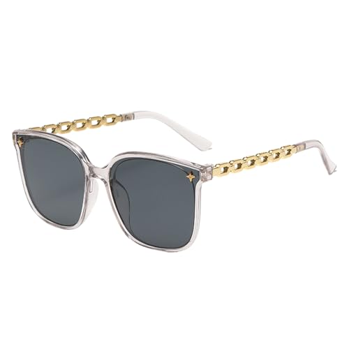 Damen-Sonnenbrille, modischer Stil – bequemer Metallrahmen für Damen | Vintage und trendiger Stil – ideal für Outfit, , Angeln, Fahren und UV-Schutz im Freien, Grauer Stecker, transparent Damen-Sonnenbrille, modischer Stil – bequemer Metallrahmen für Damen | Vintage und trendiger Stil – ideal für Outfit, , Angeln, Fahren und UV-Schutz im Freien, Grauer Stecker, transparent von Générique