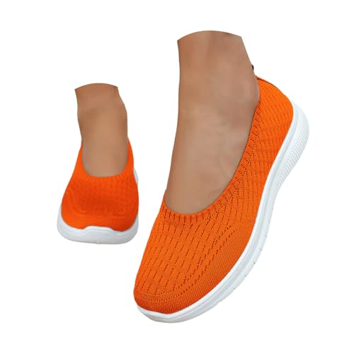 Damenschuhe, orthopädisch, Damen, Sommer, Damen, Sportschuhe, flacher Boden, rutschfest, hohles Netzgewebe, atmungsaktiv, weich, lässig, Schwitzen, Sport, Training, Orange, 41 EU Damenschuhe, orthopädisch, Damen, Sommer, Damen, Sportschuhe, flacher Boden, rutschfest, hohles Netzgewebe, atmungsaktiv, weich, lässig, Schwitzen, Sport, Training, Orange, 41 EU von Générique