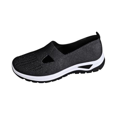 Damenschuhe, orthopädisch, breite Füße, Komfort, schick, Sneaker, Wanderschuhe, Plattform, leicht und bequem, Dämpfung für Laufen, Tennis, Fitness, Sneaker, Schwarz , 38 EU von Générique