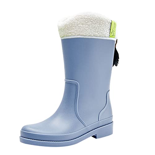 Damenschuhe mit Pelz, schwarz, für den Außenbereich, wasserdicht, Küche, Schuhe aus Gummi, weicher Boden, bequem, mittlere Länge, Winter, Stiefel für Damen, blau, 41 EU Damenschuhe mit Pelz, schwarz, für den Außenbereich, wasserdicht, Küche, Schuhe aus Gummi, weicher Boden, bequem, mittlere Länge, Winter, Stiefel für Damen, blau, 41 EU von Générique