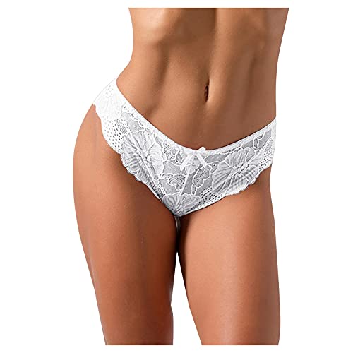 Dessous-Set für Damen, sexy, Spitze, hohl, gehäkelt, Höschen, für Frauen, Unterwäsche, Höschen, sexy, Spitze, Set, weiß, 42 von Générique