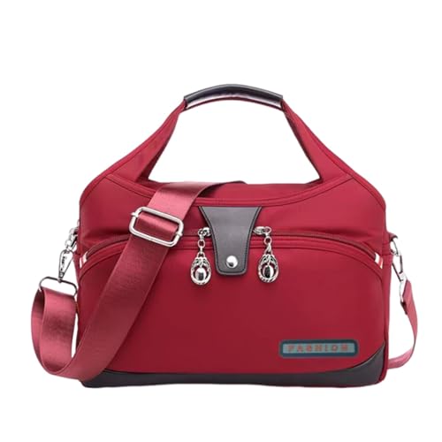 Diebstahlsichere Messenger-Tasche – tragbare Umhängetasche für Reisen | wasserdichte Handtasche mit mehreren Taschen für Navett, Chestnut Red, Se référer au descriptif von Générique