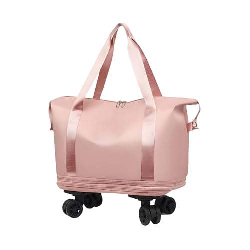 Duffel Bag - Duffle Bag mit Rädern | Erweiterbares Rollkofferpaket | 360 ° Drehbarer Wheeel Carrige auf Duffel | Reise mit Rädern für Geschäftsreise, Frauen und, Pink, Se référer au descriptif, Siehe von Générique