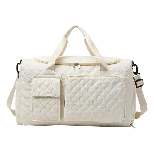 Duffeltasche für Herren, Sporttasche mit Schuhfach | Nachttasche mit verbreitertem Schultergurt | Gepäckzubehör mit Nass- und Trockentrennung für Handtücher, Kleidung, beige, Se référer au descriptif von Générique