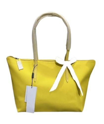 Einfache Tasche mit großer Kapazität im europäischen Stil für Frauen, wasserdichte PU-Tragetasche mit leichter und weicher Textur, Einkaufstasche mit mehreren Fächern und Farben optional, gelb von Générique