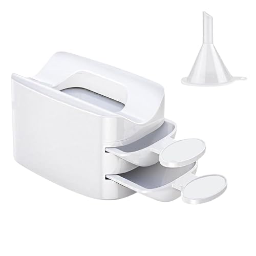 Einweichpulver-Recycling-Tablett – Dipping-Pulver-Set Tablett | Tragbares zweischichtiges Eintauchpulvertablett mit Löffel und Trichter, Zubehör für Einweichpulver von Générique