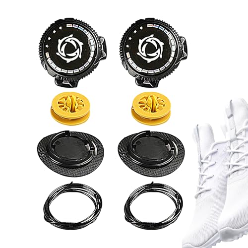 Elastische Schuhverriegelung – keine Schnürsenkel mit Krawatte, Schnellverschlusssystem | Komfort Slip-On Footwear Band Men Women Kids for Walking, Jogging, Wandern, Schwarz , Se référer au descriptif von Générique