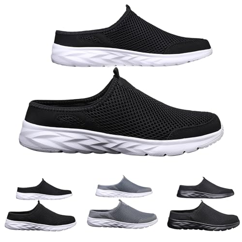 Entspannungsschuhe – Sommerschuhe für Damen, Sandalen, atmungsaktiv, hohles Netzgewebe, leicht, Slip-On-Slip, ohne Schnürsenkel, weiche Sohle, Outdoor, Espadrilles, weiß, 41 EU von Générique