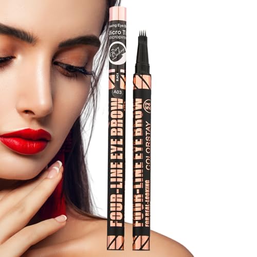 Eyebrow Pencil, Waterproof Liquid Brow Pen, 1 ml Long Lasting Coloring Coloring 4 Tip Design, Portable Makeup Tool for Models, Men Women and Everyday Beauty Routine von Générique