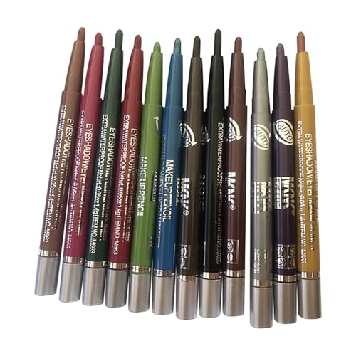 Eyeliner-Set in 12 Farben – langanhaltender Lidschattenstift, Eyeliner-Stift aus Perlen und Eyeliner, , wasserfest, Textmarker mit -Eyeliner, Make-up-Zubehör von Générique