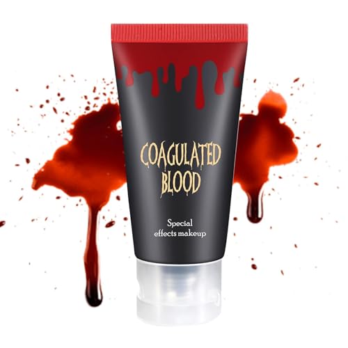 Falsches Blut – Halloween-Make-up | flüssiges Blut-Abtropfen | realistisches Vampirblut | Kunstblut | waschbares Blutspray mit realistischen visuellen Effekten | Halloween-Make-up von Générique