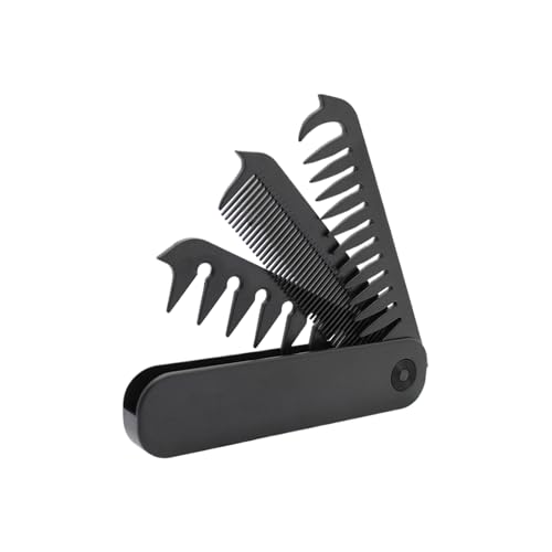 Faltbarer Haarkamm – Faltbare Reise-Haarbürste | 3-in-1 Faltbare Cambal für Männer | Destyle Zubehör Haarbürste antistatisch für Business Trip Degymnase Geburtstag von Générique