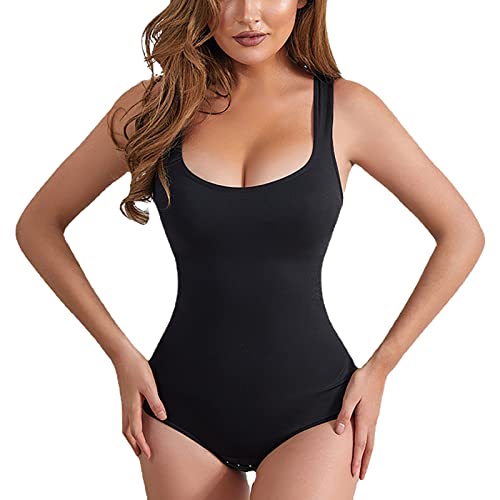 Figurformender Body für Damen, flacher Bauch, Schlankheitsgürtel, String, Shapewear, unsichtbar, große Größe, Schwarz , 54 von Générique