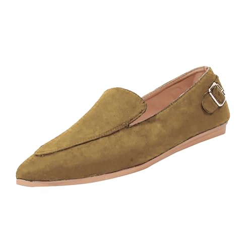 Flache Schuhe für Damen, geschlossene Ballerinas, niedrige Freizeitschuhe, Freizeitschuhe, elegante Mokassins, Bootsschuhe, Hausschuhe, spitze Spitze, gelb, 40 EU Flache Schuhe für Damen, geschlossene Ballerinas, niedrige Freizeitschuhe, Freizeitschuhe, elegante Mokassins, Bootsschuhe, Hausschuhe, spitze Spitze, gelb, 40 EU von Générique