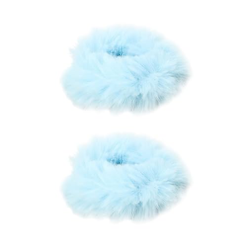 Flauschige Haargummis, flauschige Haarbänder, pelzige Haargummis, 2 Stück, elastische Haargummis, flauschiger Pferdeschwanzhalter für Frauen oder Mädchen von Générique
