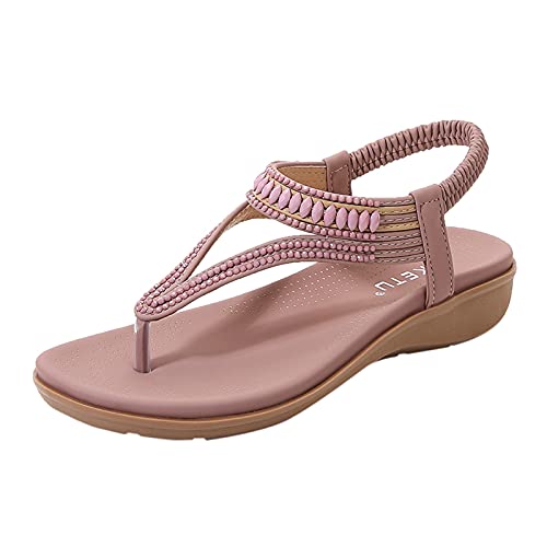 Flip-Flops für Damen, orthopädische Sandalen, Damen, Sommer, Flip-Flops, Stroh, Mode, Schwarz, atmungsaktiv, Bohemian, offene Zehen, Sandalen, Wanderschuhe, Rosa A., 37 EU Flip-Flops für Damen, orthopädische Sandalen, Damen, Sommer, Flip-Flops, Stroh, Mode, Schwarz, atmungsaktiv, Bohemian, offene Zehen, Sandalen, Wanderschuhe, Rosa A., 37 EU von Générique