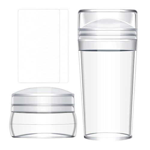 Französischer Nagelstempel, Nagelstempel-Set - Transparenter elastischer Nagelstempel aus Silikon, austauschbares Nagelstudio-Zubehör mit Resten, multifunktionaler Stempel mit fr von Générique