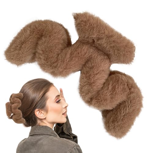 Fuzzy Haarklammern, Plüsch-Haarklammern, gewellte Haarklammern, Zubehör für große dünne/mittlere dicke Haarklammern, große Haarspangen für Frauen und Fill Fuzzy Haarklammern, Plüsch-Haarklammern, gewellte Haarklammern, Zubehör für große dünne/mittlere dicke Haarklammern, große Haarspangen für Frauen und Fill von Générique