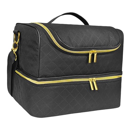 Gel-Nagellack-Organizer, Nagellack-Organizer-Tasche, Nagelset-Tasche, doppelschichtige Nagellack-Organizer-Tasche enthält 60 Flaschen und eine UV-Nagellampe von Générique