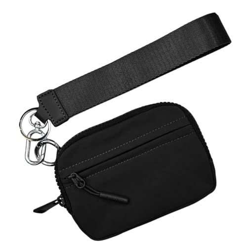 Geldbörse Damen - Geldbörse mit Schlüsselarmband | Schlüsseltasche Geldbörse | Schlüsselbörse | Schlüsselbörse | wasserdichte Geldbörse aus Nylon für Frauen | cl Geldbörse, Schwarz , Se référer au von Générique