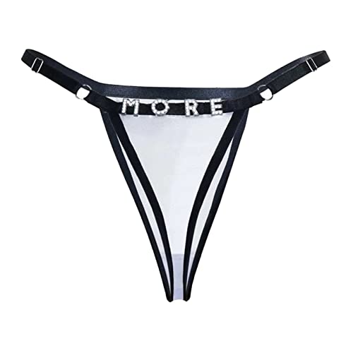 Générique 2024 Neue Frauen nahtlose Zehentrenner Mesh Mitte Taille Hüfte Lift String Unterwäsche für Frauen Stretch Bikini String Slips Body Chic Weiß, Schwarz, 36 von Générique