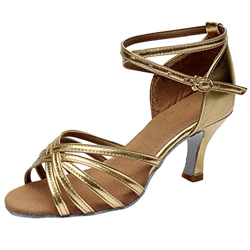 Générique 2024 Neue Weihnachten Frauen Sandalen Mode Tanzschuhe Prom Latein Ballsaal Tanz Sandalen für Frauen Rote Stiefeletten für Frauen High Heels, gold, 41 EU von Générique