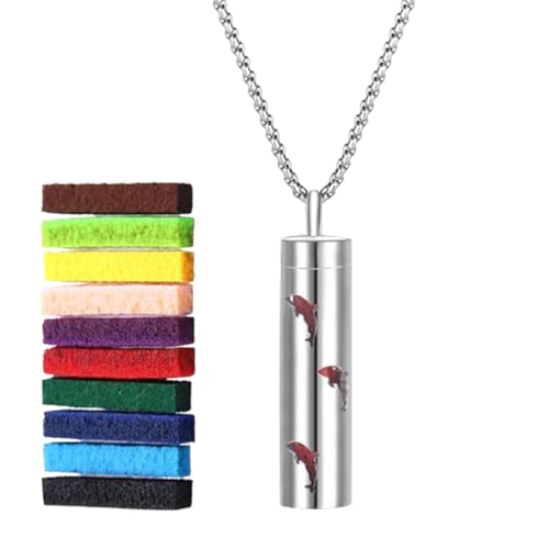 Générique Aromatherapie-Halskette | Ölpence, Medaillon-Anhänger, Diffusor-Halsketten für Frauen, Öldiffusor-Schmuck für Frauen von Générique
