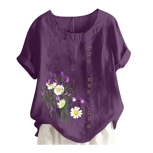 Générique Blusen und Blusen für Damen, Oversize, Hemd, Damen, Sommer, Strand, mit Tasche, Sommerhemd mit kurzen Ärmeln, für Damen, Top, Sommer, Bluse, Damen, bügelfrei, violett, 50 Générique Blusen und Blusen für Damen, Oversize, Hemd, Damen, Sommer, Strand, mit Tasche, Sommerhemd mit kurzen Ärmeln, für Damen, Top, Sommer, Bluse, Damen, bügelfrei, violett, 50 von Générique