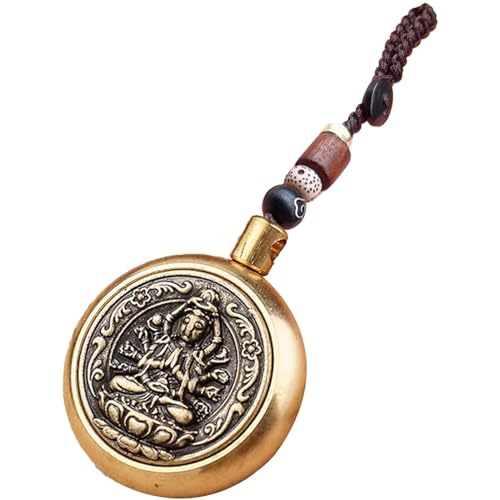 Générique Brass Key Ring Luck Charm, Lucky Rope Key Chain Pendant | Vintage Chinesisch - Taschendekoration Lucky Car Anhänger Key Rings Charm Anhänger für Männer Frauen, Guanyin mit tausend von Générique