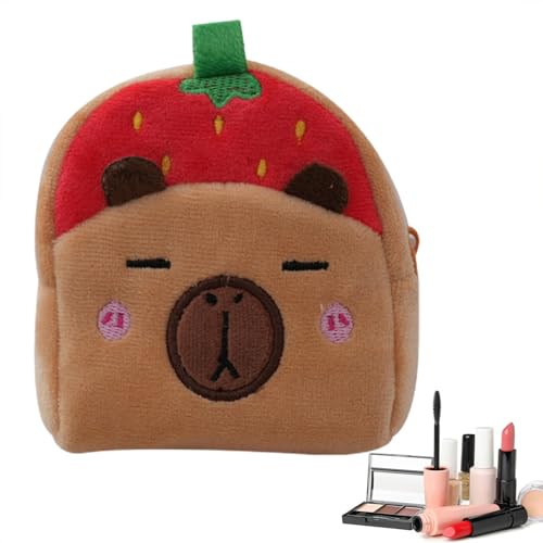 Générique Capybara Handtaschen aus Plüsch | Capybara Tier Wallet Cartoon Plüsch Tasche, Reisegeldtasche, tragbare Organisationstasche für Süßigkeiten, Collatio, rot, Se référer au descriptif, Siehe von Générique