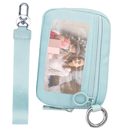 Générique Credit Card Holder, Wristlet Wallet, Compact Coin Pocket Small Wallets with ID Window, Waterproof Sturdy Material, Slim Design Lightweight Wallet for Women Girls, Everyday Use, Eisblau, Se von Générique