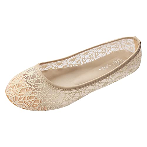 Générique Damen-Balerina-Schuhe mit flachem Absatz, geschlossene Ballerinas, atmungsaktiv, Spitze, hohl, flach, rutschfest, für Damen, quadratische Spitze aus Stoff, beige, 37 EU Générique Damen-Balerina-Schuhe mit flachem Absatz, geschlossene Ballerinas, atmungsaktiv, Spitze, hohl, flach, rutschfest, für Damen, quadratische Spitze aus Stoff, beige, 37 EU von Générique