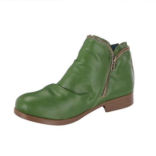 Générique Damen-Stiefel, Cowboystiefel, Leder, flach, Winter, weich, bequem, lässig, einfarbig, Punk, Winterstiefel, bequem, mit rundem Zehenbereich, mit Reißverschluss, grün, 38 EU Générique Damen-Stiefel, Cowboystiefel, Leder, flach, Winter, weich, bequem, lässig, einfarbig, Punk, Winterstiefel, bequem, mit rundem Zehenbereich, mit Reißverschluss, grün, 38 EU von Générique