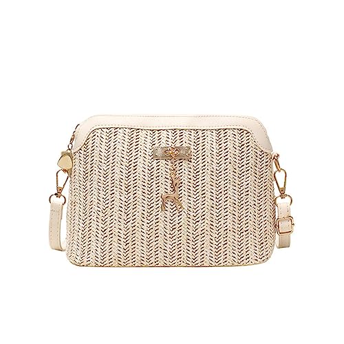 Générique Damen Umhängetasche Strand Schulter Reißverschluss Handtasche kleine Schulter zu Pferd Tasche für Frauen Geldbörse klein geschlossen, weiß, Einheitsgröße Générique Damen Umhängetasche Strand Schulter Reißverschluss Handtasche kleine Schulter zu Pferd Tasche für Frauen Geldbörse klein geschlossen, weiß, Einheitsgröße von Générique