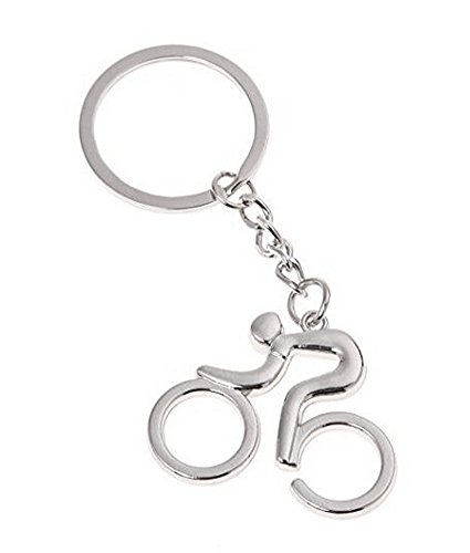 Générique Fahrrad-Schlüsselanhänger, Läufer, Radfahrer, Silber, Stahl, Keychain, 9 x 4 cm, Silber, 9 x 4 cm, silber, 9 x 4 cm von Générique