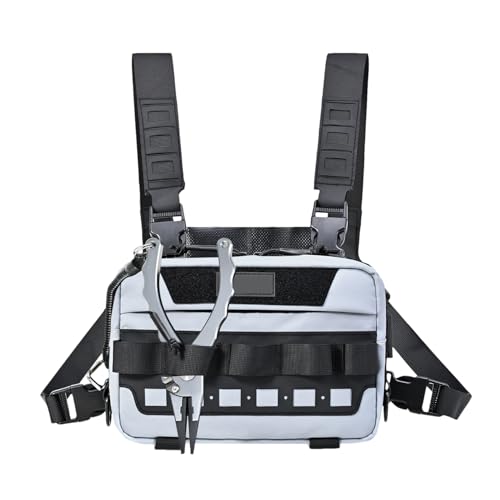 Générique Fliegenfischtasche, Outdoor-Sporttasche, leicht, vielseitig, Köder für Frauen, Männer, Wandern, Radfahren, Camping, Gelände, grau, Se référer au descriptif, Siehe Beschreibung von Générique
