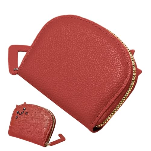 Générique Geldbörse – PU-Leder zum Wechseln der Geldbörse | Tragbarer Kreditkartenhalter | Cartoon-Reißverschluss-Kartenhalter für Mädchen & Frauen, rot, Se référer au descriptif, Siehe Beschreibung von Générique