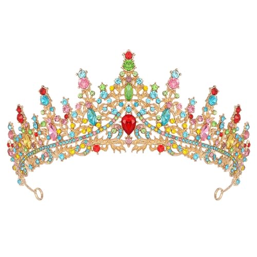 Générique Goldenes Haarband für Mädchen, elegant, Krone, für Damen, Geburtstagsdekoration und Kostüm, Schleife (Dunkelblau, Einheitsgröße) von Générique