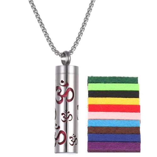Générique Halskette aus Edelstahl, eleganter Aromatherapie-Schmuck | Öldiffusor-Anhänger mit Farbpads, entspannendes Accessoire für den täglichen Gebrauch, Se référer au descriptif, Siehe Beschreibung von Générique