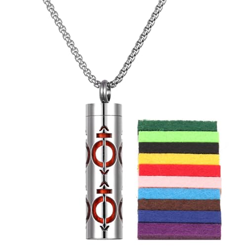 Générique Halskette aus Edelstahl, eleganter Aromatherapie-Schmuck | Öldiffusor-Anhänger mit Farbpads, entspannendes Accessoire für den täglichen Gebrauch, Se référer au descriptif, Siehe Beschreibung von Générique