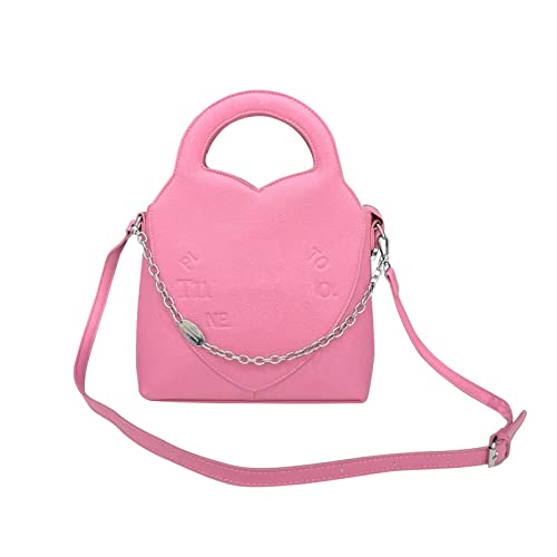 Générique Handtasche für Damen, mit Kordelzug, lässig, mit Brief, Handtasche, kleine Einlage, Organizer für die Hand, Rosa, Einheitsgröße von Générique