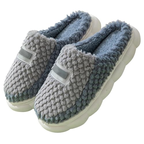 Générique Hausschuhe für Damen, bequem, Winter – Corduroy Slippers Hausschuhe einfarbig Pelz Plüsch Schuhe Herbst Winter Hausschuhe Slipper mit weicher Sohle Slippers, grau, 40 EU von Générique