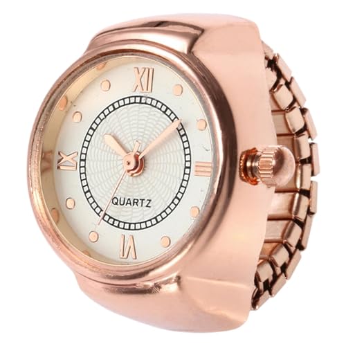 Générique Herren-Uhrenring, Ringuhr, tragbar, kleine kreative Uhren für Männer und Frauen, modisches Accessoire für Party, Datum, Urlaub, Rotgold, small inner frame, Siehe Beschreibung von Générique