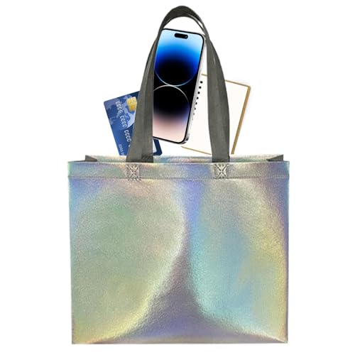 Générique Holografische Umhängetasche | Vliesstoff schillernde Regenbogen-Tasche, Süßigkeitentasche aus Aluminiumfolie, Vlies, Pailletten | Wiederverwendbare Partytüten für Beerdigungen, mehrfarbig, S von Générique