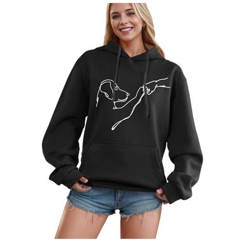 Générique Kapuzen-Sweatshirt für Damen, Hundemotiv, bedruckt, Freizeit, Winter, Sport, Shirts, einfarbig, lange Hoodies, Winter, warm, Streetwear, Kapuzenpullover, Sport, mit Taschen, Kleidung, 01 - Générique Kapuzen-Sweatshirt für Damen, Hundemotiv, bedruckt, Freizeit, Winter, Sport, Shirts, einfarbig, lange Hoodies, Winter, warm, Streetwear, Kapuzenpullover, Sport, mit Taschen, Kleidung, 01 - von Générique