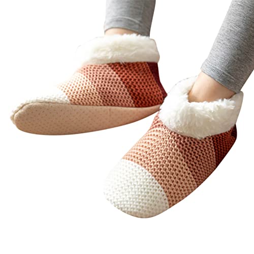 Générique Kinder Mädchen Schwarz Wintersocken für Damen Weihnachtssocken Warme Socken gefüttert mit Fuzzy Fleece bequem mit Silikonklammern Rosa Mädchen 6 Jahre, Rosa, One size von Générique
