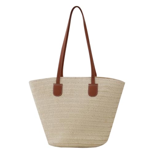 Générique Kleine gewebte Umhängetasche | Schicke und leichte Handtaschen aus Stroh | Modische Umhängetasche, tragbare multifunktionale Tasche für Mädchen, beige, Se référer au descriptif von Générique