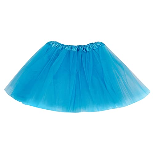 Générique Kurzer Tutu-Rock aus Tüll Ballett Tanz Rock 3 Schichten Tanzkleid Ballkleid Shiny Festlich Unterrock für Mädchen Frauen Karneval Geburtstag Cosplay Party Rock Pailletten Damen, blau, One von Générique