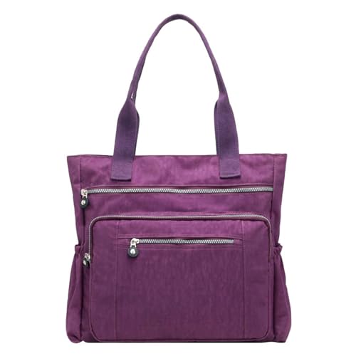 Générique Lässige Damen-Handtasche mit Reißverschluss, mehrere Fächer, Aufbewahrungstasche aus Nylon, Original-Schlüsselanhänger, violett, Einheitsgröße Générique Lässige Damen-Handtasche mit Reißverschluss, mehrere Fächer, Aufbewahrungstasche aus Nylon, Original-Schlüsselanhänger, violett, Einheitsgröße von Générique